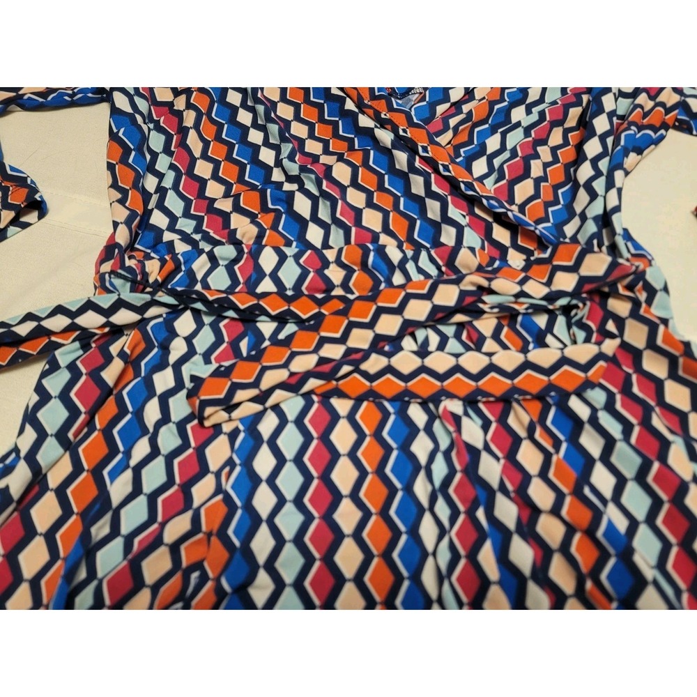 Danny & Nicole Size 12 Faux Wrap Knee Length Knit Dress Church Career Travel - Picture 3 of 12